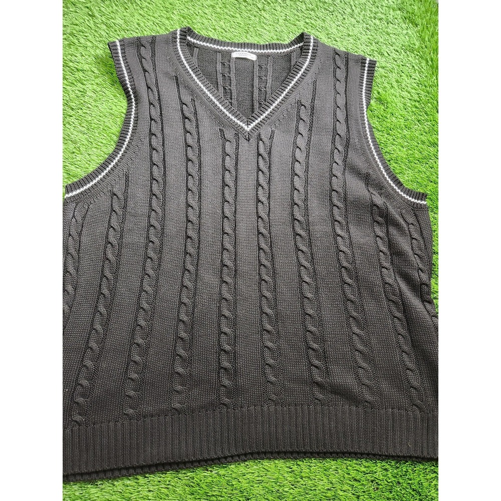Coofandy Vest Mens 3XL Gray Cable Knit V Neck Sweater Pullover Sleeveless